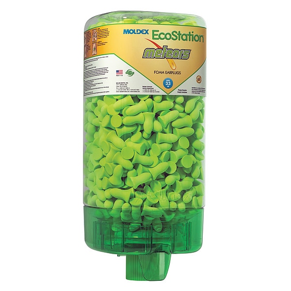 Moldex Disposable Uncorded Ear Plugs with Dispenser, Bell Shape, 33 dB, 500 Pairs, Green - 6707