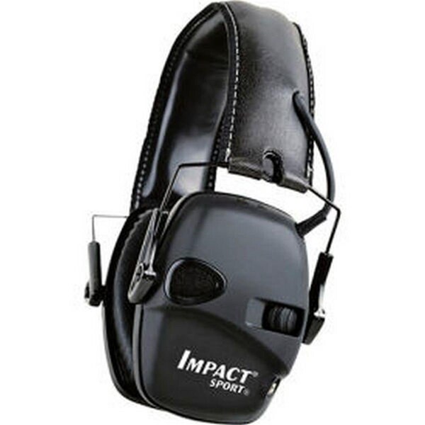 Homestead NRR 22 dB Howard Leight 1030942 Impact Sport Folding Electronic Earmuff, Black - HO3660200