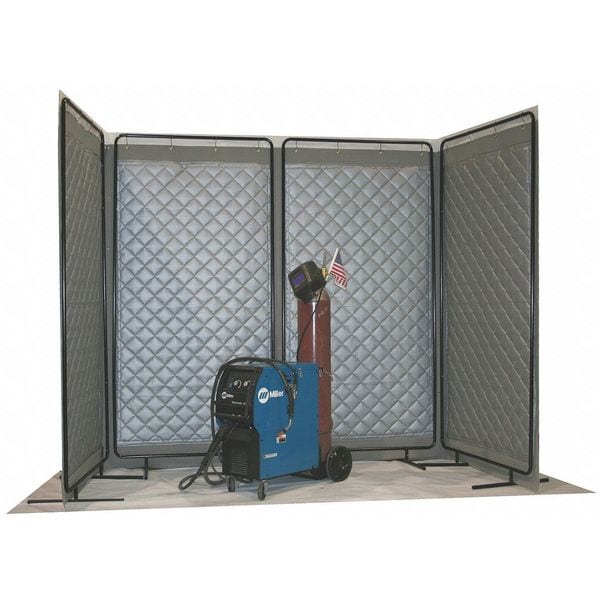 Sound Seal Acoustic Panel, 0.75 NRC, Steel (Frame), Vinyl (Barrier), 4 ft W, 8 ft L, 1 in Thick, Gray - NS-117PKD