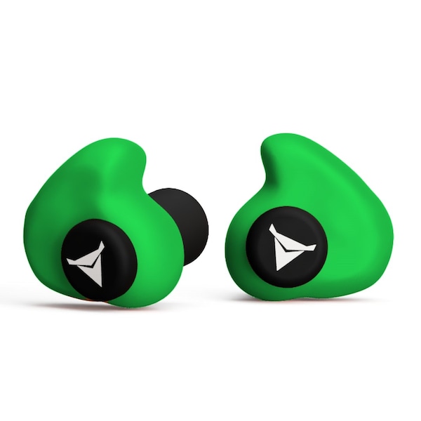 Decibullz Custom Molded Earplugs Hi Vis Green, 31 NRR, Simple DIY Process, Remoldable If Needed - PLG1-GRN