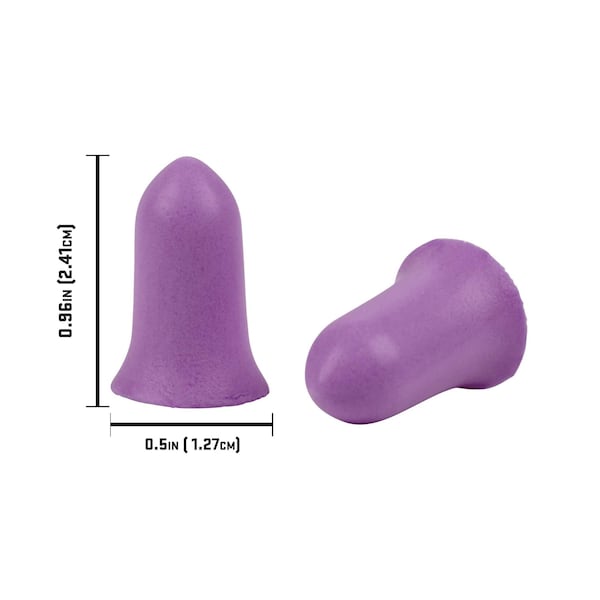 Ultrx Small Tapered Foam Ear Plugs, Purple, 30PK - 4134