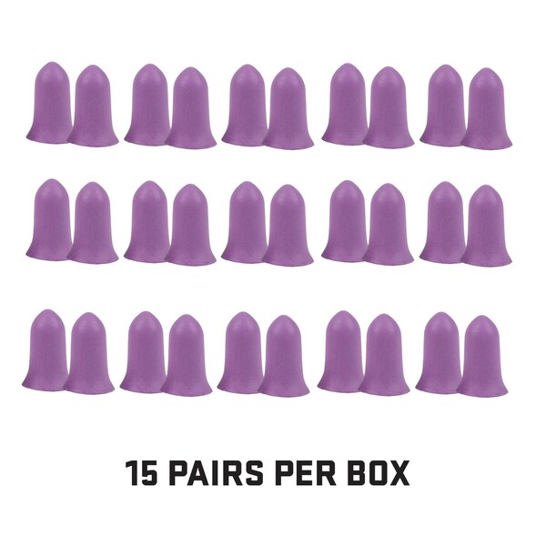 Ultrx Small Tapered Foam Ear Plugs, Purple, 30PK - 4134