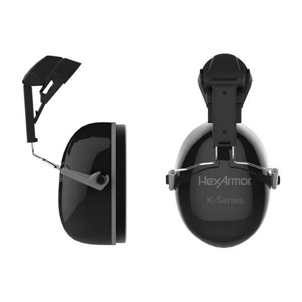 Hexarmor Hard Hat Mounted Ear Muffs, 22 dB, K1C, Black - 17-15001