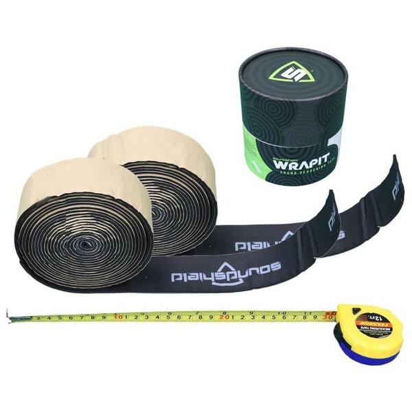 Soundshield 30 Feet of 3 MM Waterproof Closed-Cell Adhesive Backed Sound Deadening Material two 2-Inc Wide Roll - SSD-WRAPIT