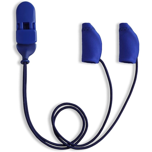 Ear Gear 1 in. Micro Corded Binaural Hearing Aids Protectors, Blue - EG-MICROCORD-BL
