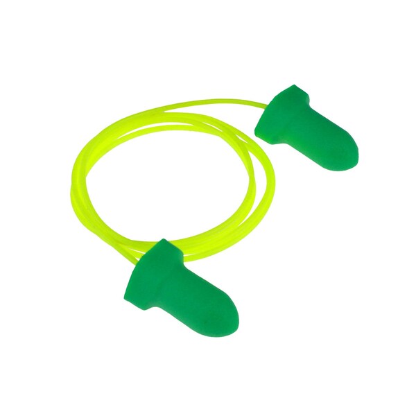 Radians Disposable Corded Ear Plugs, Wing Shape, NRR 32, Green - FP31