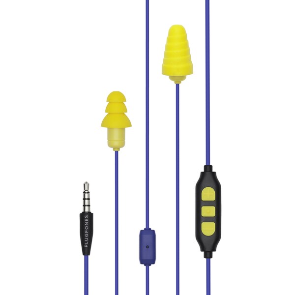 Plugfones Plugfones Guardian Plus 29 dB Nylon/Silicone/Soft Foam 3.5 MM Jack Earplugs/Earphones w/Mic Yellow 1 - PGP-UY