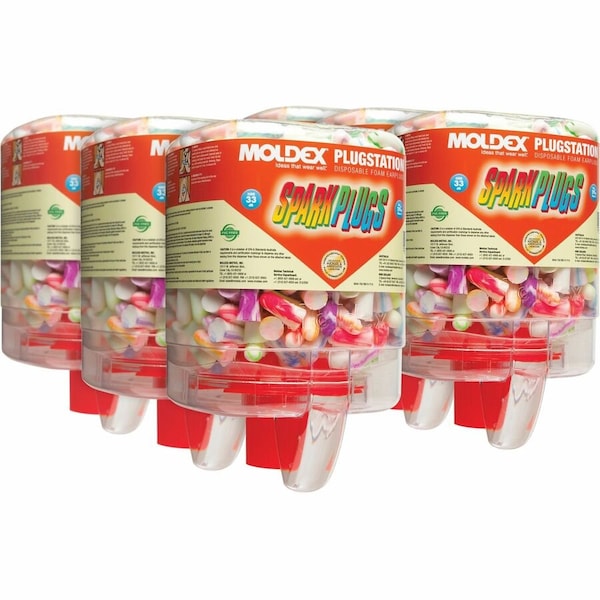 Moldex SparkPlugs Disposable Foam Earplug, Includes Dispenser, 33dB Noise Reduction Rating, 1500PK - MOM6644