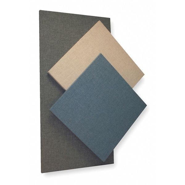 Sound Seal Acoustic Panel, 0.75 NRC, Fabric Faced Fiberglass, 24 in W, 24 in L, 1 in Thick, Gray - FWP22G