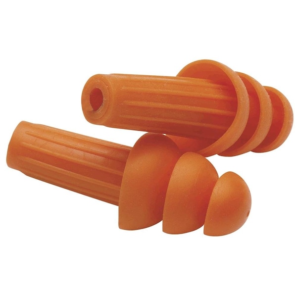 Jackson Safety Soft TPE Ear Plugs, Triple Flange Shape, Orange, 4 PK - 67220