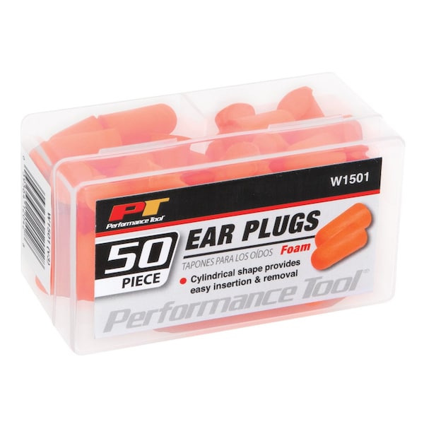 Perform Tool Earplugs One Size Fits All; 30 Decibels; Orange; Foam; With Storage Case; 50 Piece - W1501