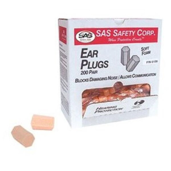 Sas Safety SAS Safety SAS6100 Foam Ear Plugs - Box of 200 - SAS6100
