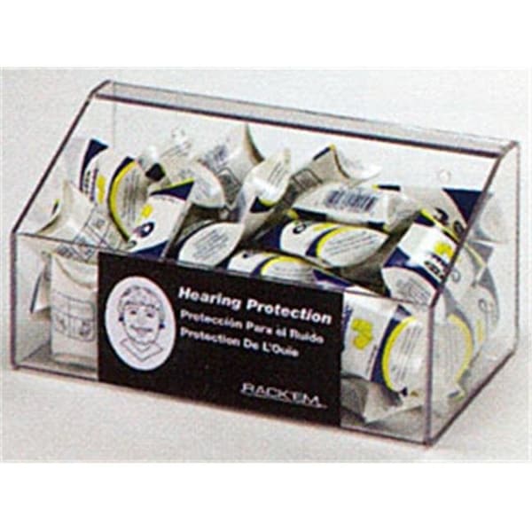 Rack Em Racks RackEm Racks 5137 60-Pair Foam Ear Plug Tray Dispenser No Lid - Clear Plastic - 5137