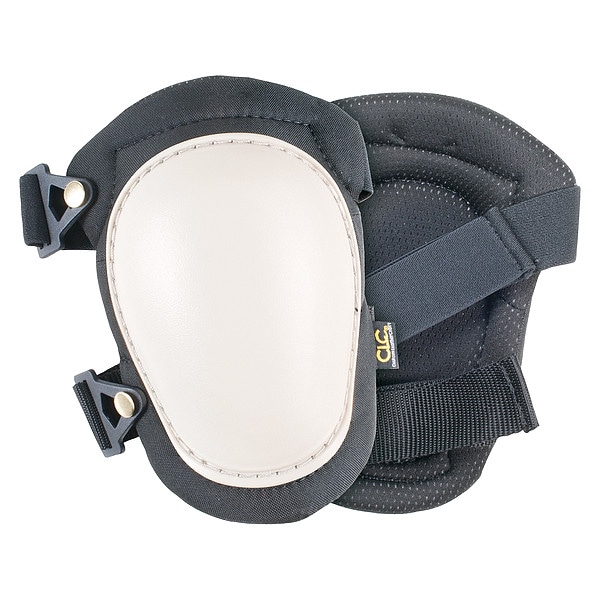 Clc Work Gear Knee Pad, Swivel, Foam Pad, Plastic Cap, Quick Release Closure, 2 Straps, Black, White, Universal - V237