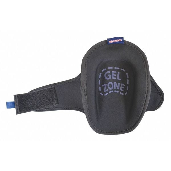 Westward Knee Pad, Swivel, Foam Pad, Plastic Cap, hook-and-loop Closure, 1 Straps, Black, Blue, Universal - 5MZH9
