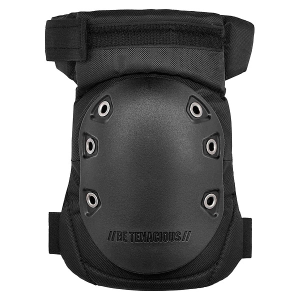 Ergodyne Knee Pad, Hard Shell, Gel, Foam Pad, Rubber Cap, Hook-and-Loop Closure, 2 Straps, Black, Universal - 435HL