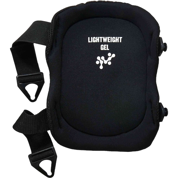 Ergodyne Knee Pad, Hard Shell, Foam, Gel Pad, Rubber Cap, Clip Closure, 2 Straps, Black, Universal - 347