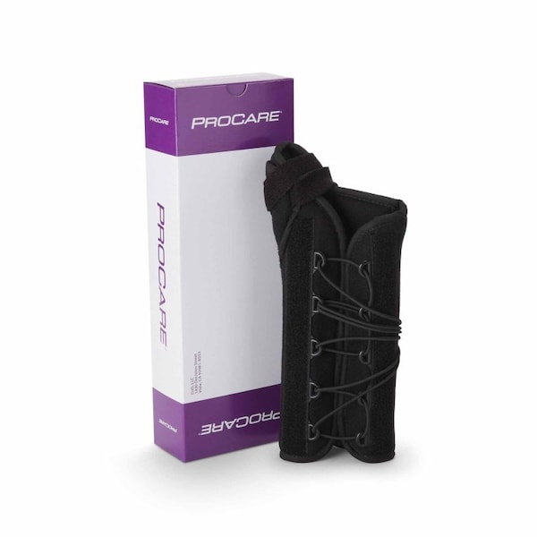 Procare Quick-Fit W.T.O. Wrist Brace with Thumb Spica Aluminum / Foam / Nylon Right Hand Black One Size Fits Most - 79-87480