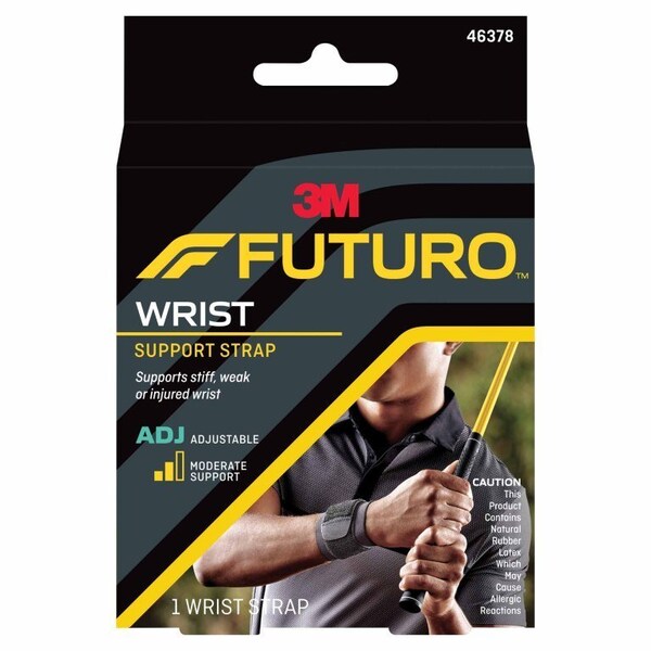 Futuro Wrist Support Wraparound, Wristlet Fabric, Foam Left or Right Wrist Black One Size Fits Most, 24PK - 46378ENR