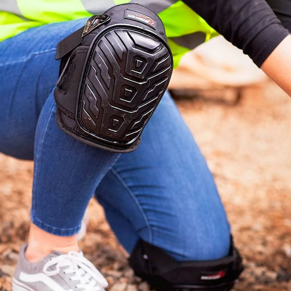 Safe Handler Professional Crystal Gel Knee Pads, Black, PR - BLSH-HD-PVC-KP-2BK