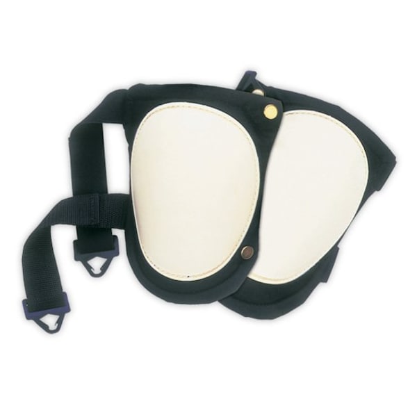 Clc Work Gear Knee Pad, Flexible, Foam Pad, Plastic Cap, Quick Release Buckle Closure, 2 Straps, Black, White - V236