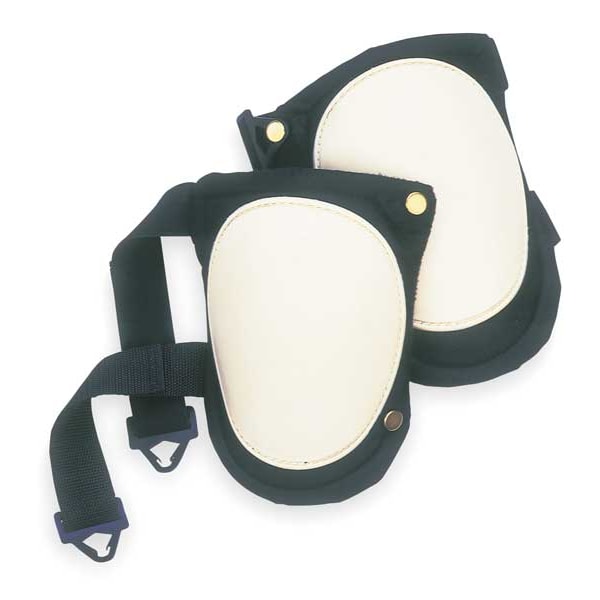 Clc Work Gear Knee Pad, Flexible, Foam Pad, Plastic Cap, Quick Release Buckle Closure, 2 Straps, Black, White - V236