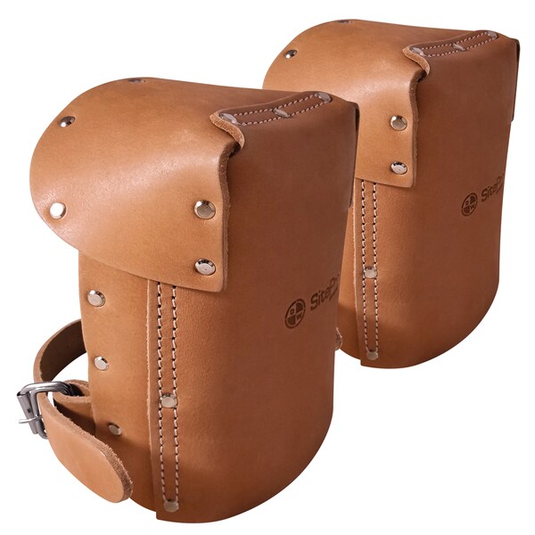 Sitegear 11422P Padded Leather Knee Pads W/ Adjustable Strap - 51-11422P