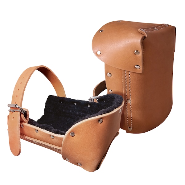 Sitegear 11422P Padded Leather Knee Pads W/ Adjustable Strap - 51-11422P