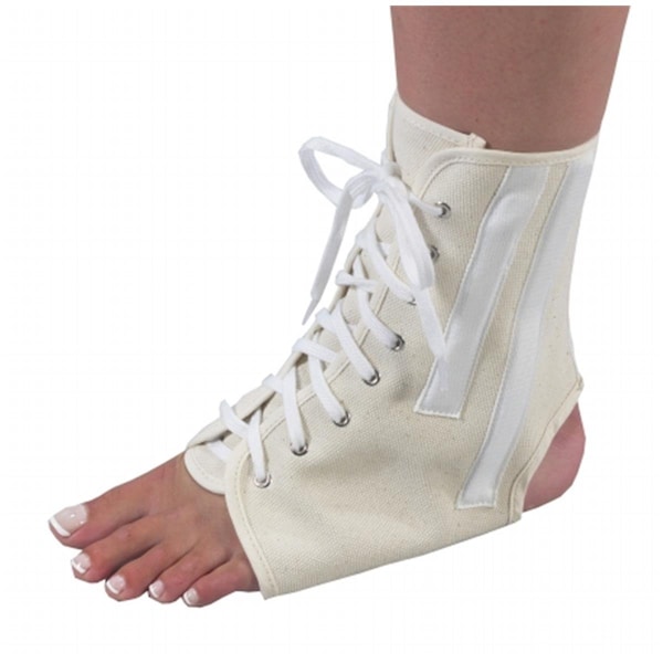 Powerplay Canvas Ankle Brace With Laces, Beige - Extra Large - PO621564