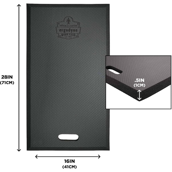 Ergodyne Black Large Foam Kneeling Pad, 0.5" - 386
