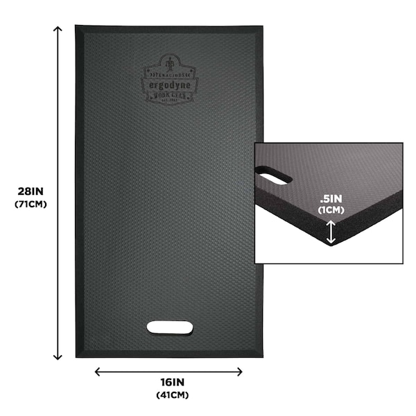 Ergodyne Black Large Foam Kneeling Pad, 0.5" - 386