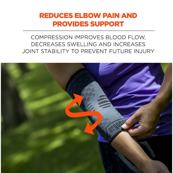 Ergodyne Elbow Compression Sleeve, Black, S - 651