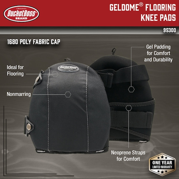 Bucket Boss Knee Pad, Gel Dome, Flooring - 95300