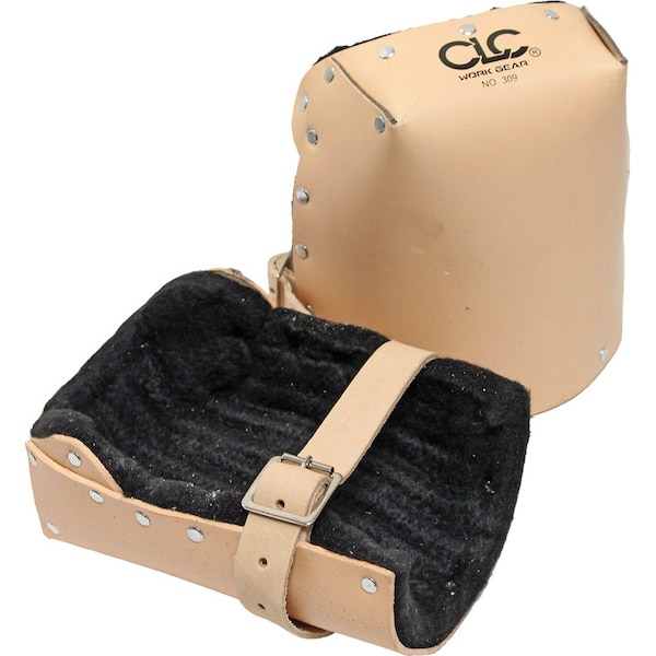 The Brush Man Leather Knee Pads, Felt Lining, Adj Leather Straps PR - KNEE PAD-ONE