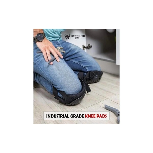 Northmon Safety Professional Work Knee Pads-Durable PVC Shell Cap-Heavy Duty Foam Padding & Comfortable Gel Cushion - NM-KP-100-BK