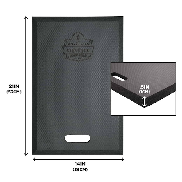 Ergodyne Black Standard Foam Kneeling Pad, 0.5" - 381