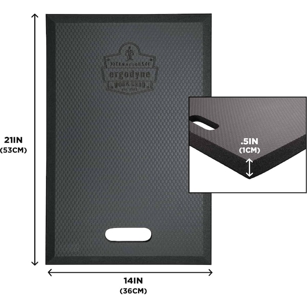 Ergodyne Black Standard Foam Kneeling Pad, 0.5" - 381