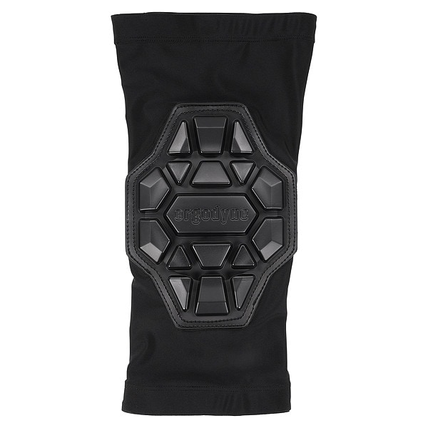 Ergodyne Knee Pad, Soft, Foam, Gel, Mesh, Spandex Pad, Foam Cap, Slide On Closure, 1 Straps, Black - 18553