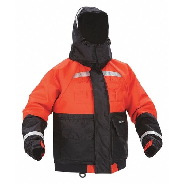 Kent Safety Flotation Jacket, Deluxe, Hood, Orange, XL - 151800-200-050-23