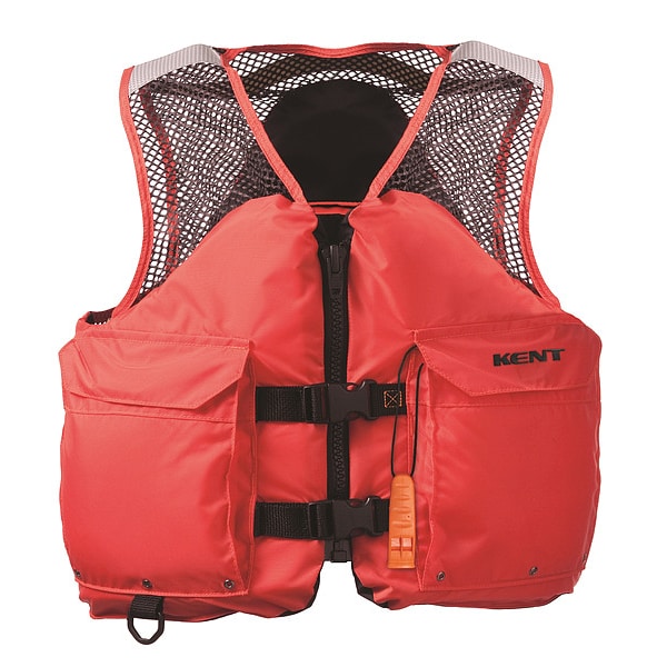 Kent Safety Life Jacket, 4XL, 15.5lb, Foam, Orange - 150800-200-080-20