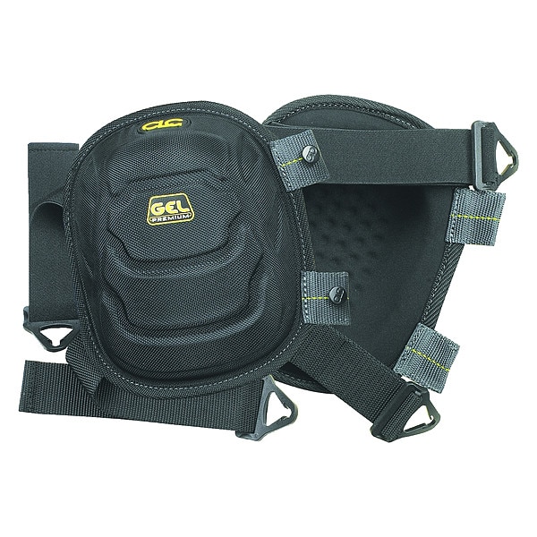 Clc Work Gear Knee Pad, Non-marring, Gel, Plastic Pad, Fabric Cap, Quick Release Closure, 2 Straps, Black - 372