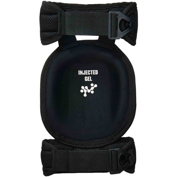 Ergodyne Knee Pad, Hard Shell, Gel, Foam Pad, Rubber Cap, Clip Closure, 2 Straps, Black, Universal - 344