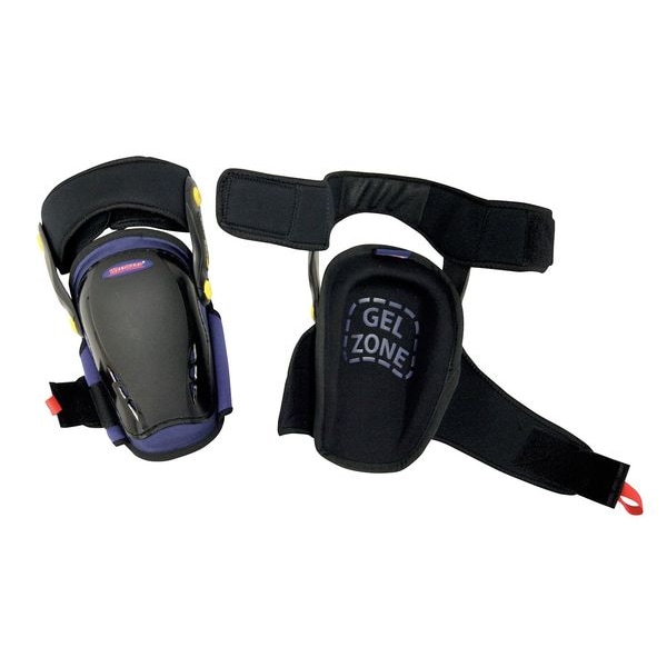 Westward Knee Pad, Swivel, Foam Pad, Plastic Cap, hook-and-loop Closure, 2 Straps, Black, Blue, Universal - 5MZP8
