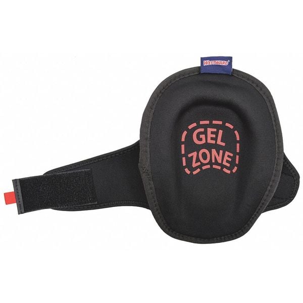 Westward Knee Pad, Non-marring, Foam Pad, Fabric Cap, hook-and-loop Closure, 1 Straps, Black, Blue - 5MZP1
