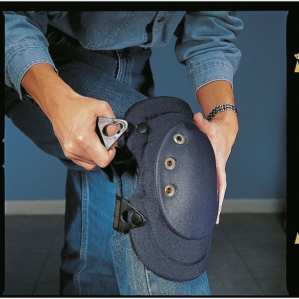 Allegro Industries Knee Pad, Flexible, Foam, Fabric Pad, Rubber Cap, Quick Release Buckle Closure, 2 Straps, Blue - 7103Q