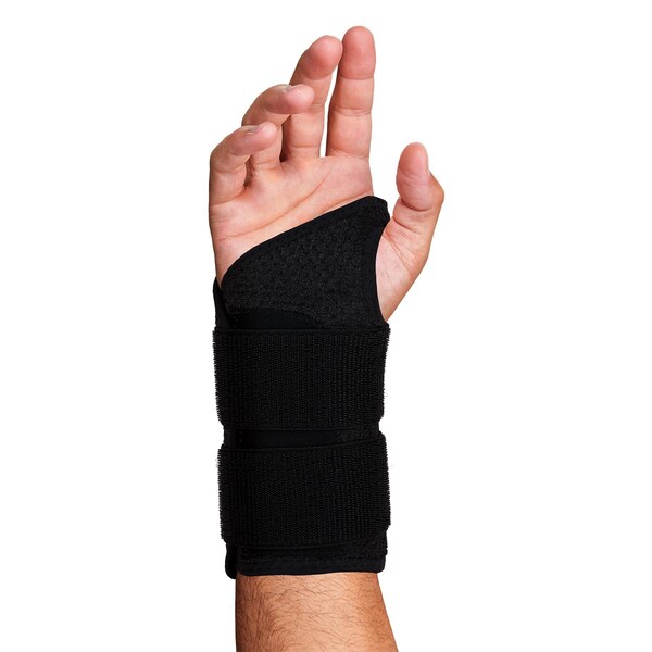 Ergodyne Wrist Brace Support, Double Strap, Black, Right, L - 4015