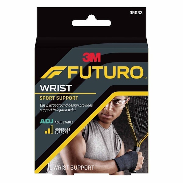 Futuro Wrist Support Wraparound Neoprene / Nylon / Polyester Left or Right Hand Black One Size Fits Most,  - 09033ENR