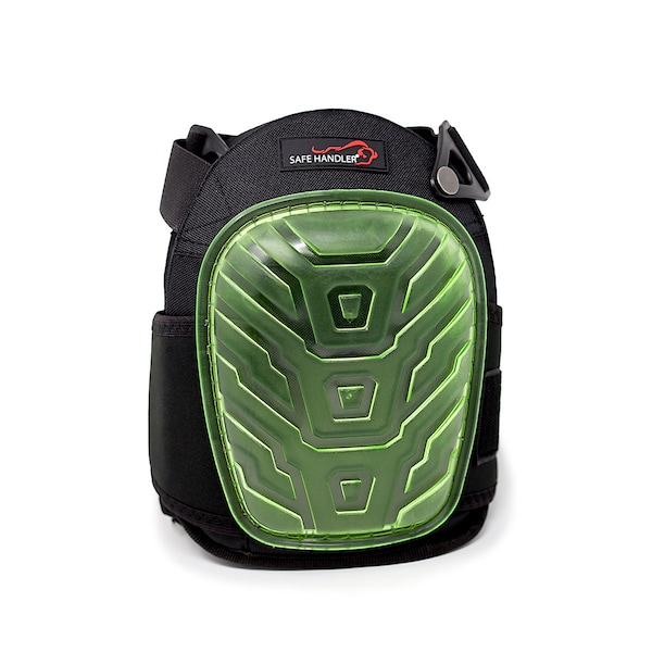 Safe Handler Professional Crystal Gel Knee Pads, Green, PR - BLSH-HD-PVC-KP-2G