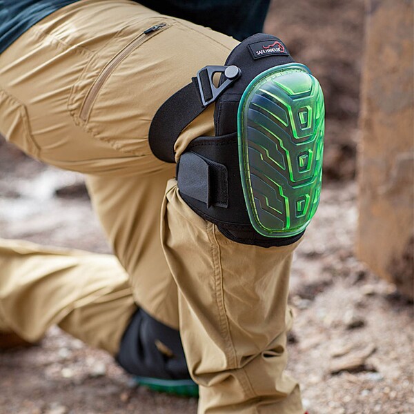 Safe Handler Professional Crystal Gel Knee Pads, Green, PR - BLSH-HD-PVC-KP-2G