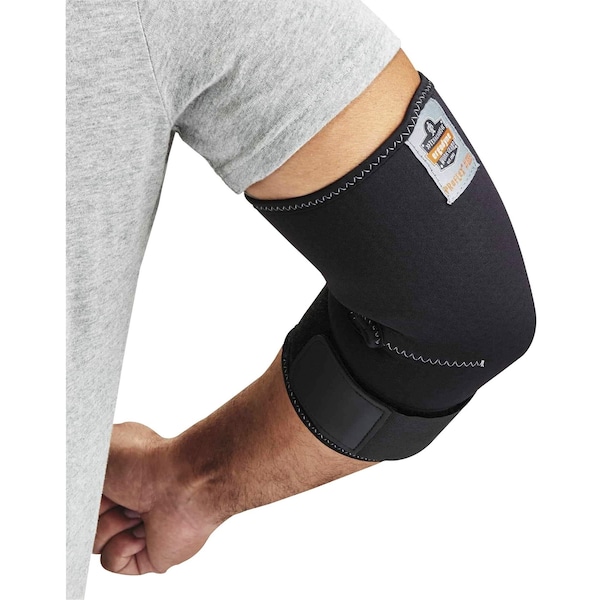 Ergodyne Elbow Sleeve w/Strap, 2XL, Black - 655
